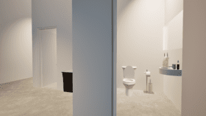 Miðjurými baðherbergi